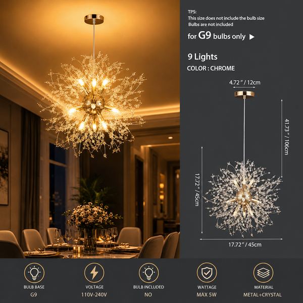 Zynella Dandelion Crystal LED Chandelier