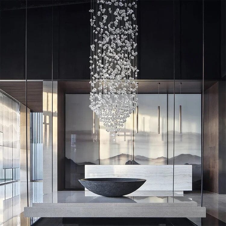 Zynella Modern Stone Crystal Chandelier
