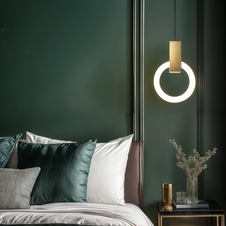 Pendulum Halo Lights Stylish Modern  Ornate Antique Finish Fixture