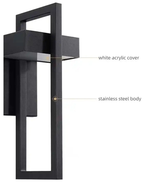 Zynella Titan: Modern Stainless Steel Outdoor Sconce (IP65 Waterproof)