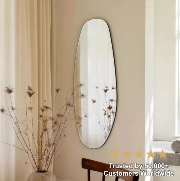 Zynella Aura Curve: Art Deco Irregular LED Full-Body Mirror