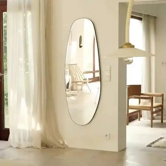 Zynella Aura Curve: Art Deco Irregular LED Full-Body Mirror