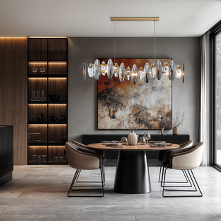 Ritz Oval Chandelier Premium Modern  Chic Glass Globe Pendant