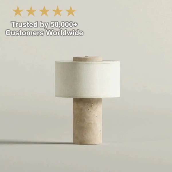 Zynella Elysian: Retro Marble & Fabric Wabi-Sabi Designer Lamp