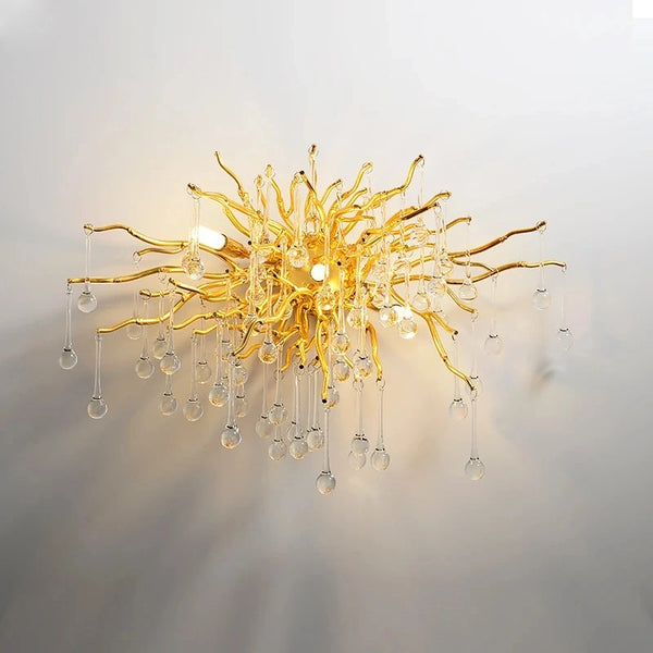 Eystra Crystal Gold Wall Lamp