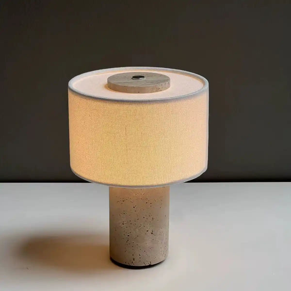 Zynella Elysian: Retro Marble & Fabric Wabi-Sabi Designer Lamp