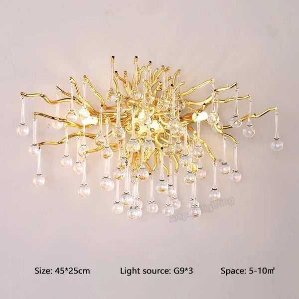 Eystra Crystal Gold Wall Lamp
