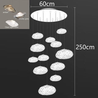 Golden Glow Cascade Glass Chandelier Modern  Ultra Slim LED Panel Lighting