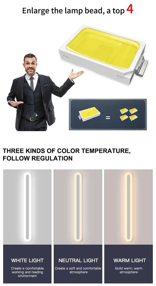 Zynella Linear Scepter: Slim Architectural LED Wall Sconce