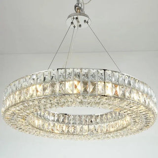 Phoebe Chrome Ring Chandelier Chic Modern  Bohemian Rattan Woven Pendant