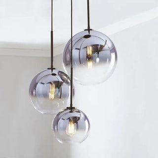 Zynella Gradient Glass Ball Modern  Vintage Brass Accent Lighting