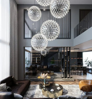 Zynella Firework Chandelier Modern  Sculptural Spiral LED Fixture