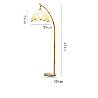Bamboo Floor Lamp Modern  Elegant Teardrop LED Pendant