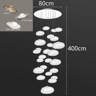 Golden Glow Cascade Glass Chandelier Modern  Ultra Slim LED Panel Lighting