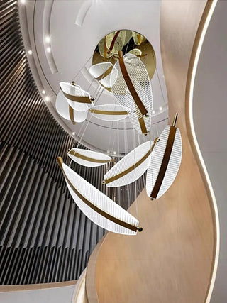 Golden Leaf LED Pendant Modern  Luxury Gold Frame Light Fitting