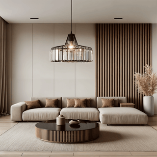 Serenity Crystal Pendant Lamp Opulent Modern  Handcrafted Artisan Ceiling Light