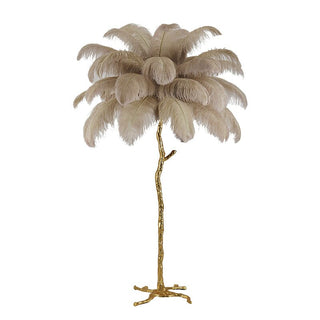 Faux Feather Floor Lamp Modern  Opulent Multi-Tier Crystal Chandelier
