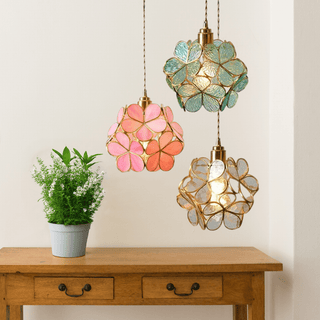 Zynella Flower Glass Pendant Modern  Minimalist Round Flush Mount