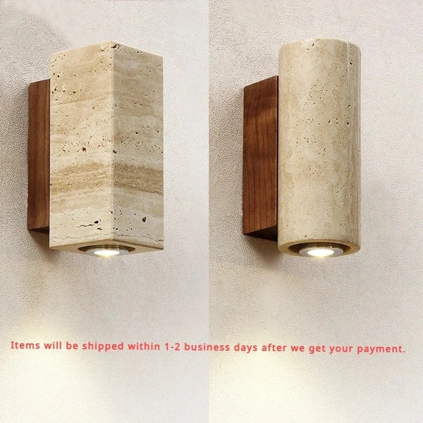 Ebony Travertine Wall Light