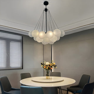 Zynella Frosted Ball Chandelier Modern Geometric Design Lamp