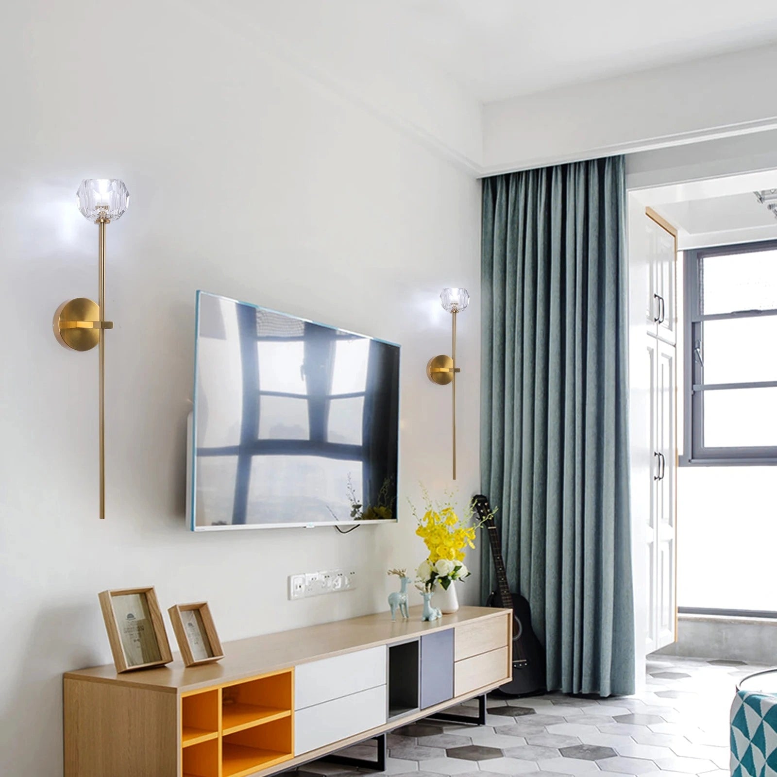 Ebony Crystal Classic Wall Lights