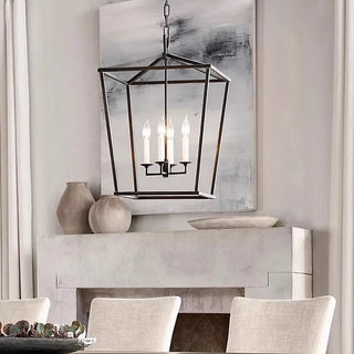 Zynella Retro Candle Cage Pendant Refined Modern  Sculptural Spiral LED Fixture