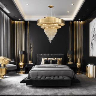 Sophie Luxe Chandelier Opulent Modern  Classic Drum Shade Ceiling Light