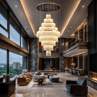 Melanie Crystal Ring Chandelier Modern  Sculptural Spiral LED Fixture