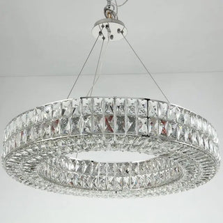 Phoebe Chrome Ring Chandelier Chic Modern  Bohemian Rattan Woven Pendant
