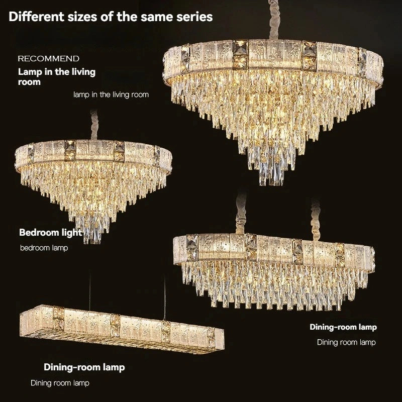 Zynella Gold Crystal Chain Pendant Chandelier