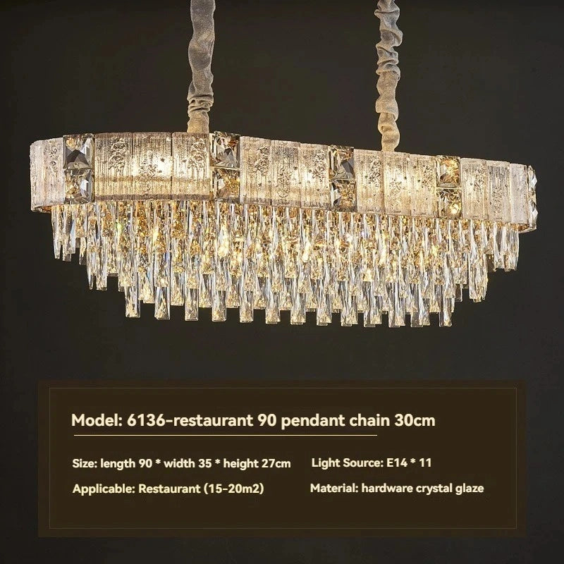 Zynella Gold Crystal Chain Pendant Chandelier