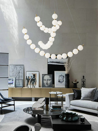 Vera Pearl Spiral Chandelier Opulent Modern  Sculptural Spiral LED Fixture