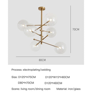 Baker Glass Chandelier Modern  Chic Glass Globe Pendant