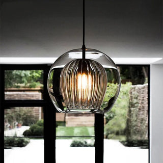 Mizan Glass Pendant Modern  Bohemian Rattan Woven Pendant