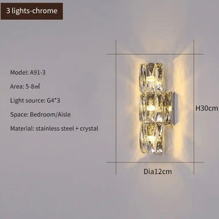 Denise Crystal Wall Lamp Modern  Handcrafted Artisan Ceiling Light