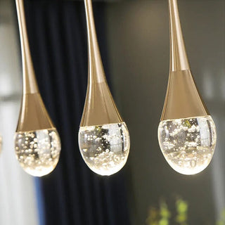 Water Drop Crystal Pendant Refined Modern  Sculptural Spiral LED Fixture