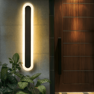 Alana Black Outdoor LED Strip Wall Lamp Modern  Contemporary Crystal Statement Fixture