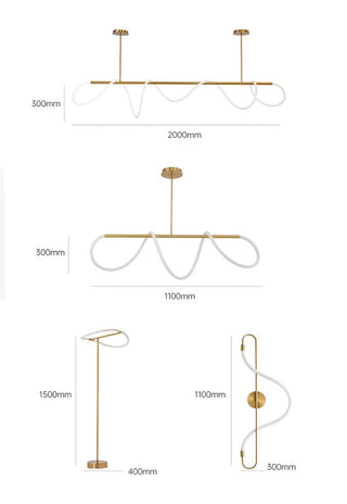 Soran Swirl Lamp Collection Opulent Modern  Sculptural Spiral LED Fixture