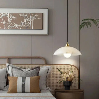 Inigo Marble Alabaster Hanging Lamps Modern  Sculptural Spiral LED Fixture