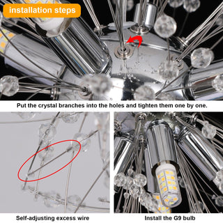 Modern Dandelion Pendant Light Modern  Opulent Multi-Tier Crystal Chandelier