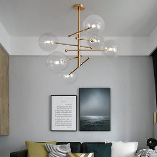 Baker Glass Chandelier Modern  Chic Glass Globe Pendant