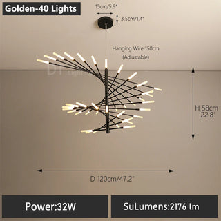 Zynella Spiral Chandelier Modern  Bohemian Rattan Woven Pendant