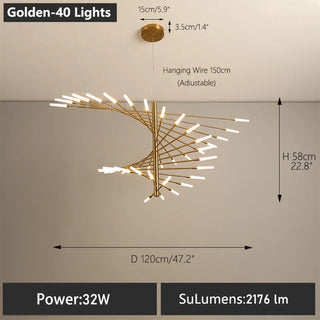 Zynella Spiral Chandelier Modern  Bohemian Rattan Woven Pendant