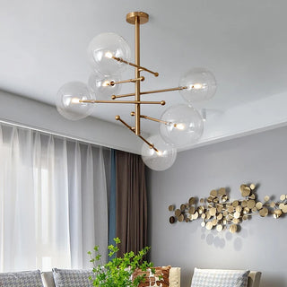 Baker Glass Chandelier Modern  Chic Glass Globe Pendant
