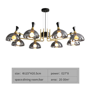 Grosvenor Black Glass LED Chandelier Modern  Opulent Multi-Tier Crystal Chandelier