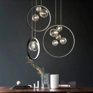 Glass Globe Pendants Modern  Sleek Linear Suspension Light