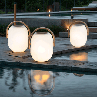 Bubble Led Outdoor lanterns Modern  Scandinavian Wooden Accent Light