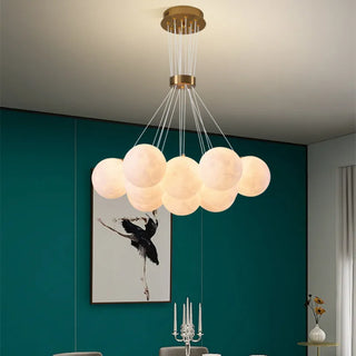 Bubble Planets Chandelier Modern  Scandinavian Wooden Accent Light