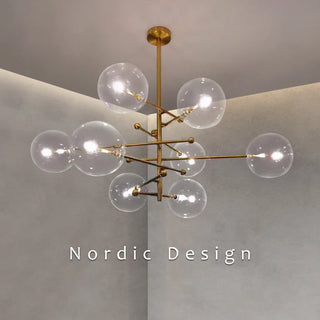 Baker Glass Chandelier Modern  Chic Glass Globe Pendant