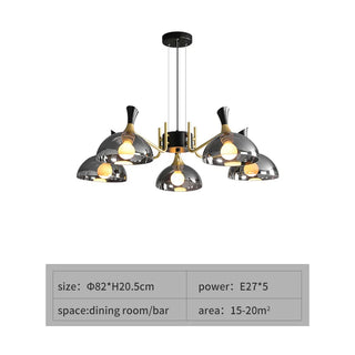 Grosvenor Black Glass LED Chandelier Modern  Opulent Multi-Tier Crystal Chandelier